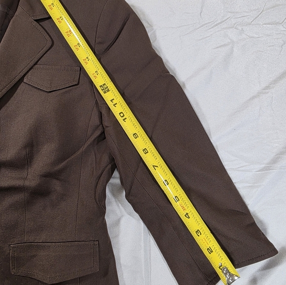 Kate Hill Brown Cotton Silk Blend Tailored Blazer - Picture 8 of 9